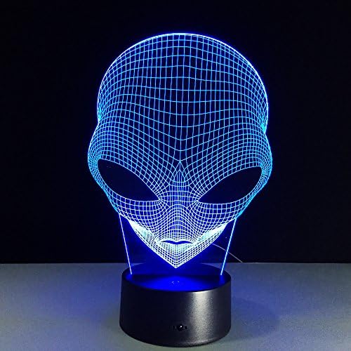 Circle Circle Cool Alien 3D Optical Illusion Table Lamp 7 Colors Change Touch Button Sensitive Switch and 15 Keys Remote Control LED Light for Home Living Room Decor