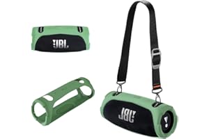 LAIMONEY Silicone Cover Case Compatible with JBL Xtreme 3 Portable Bluetooth Speaker, Waterproof Soft Skin Silicone Protective Case for JBL Xtreme 3 Bluetooth Speaker Accessories (Green)