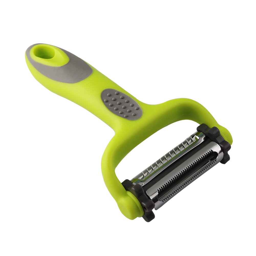 QitinDasen 3 in 1 Vegetable Peeler, Multifunction Y Swivel Fruit Peeler, with 3 Rotatable Stainless-Steel Blades: Serrated, Straight and Julienne Blades