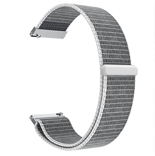 Lisin Lightweight Nylon Loop Watch Band Wrist Straps Bracelet For HUAMI Amazfit Stratos Smart Watch 2/2S (Silver)
