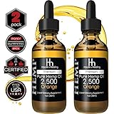 House of Healing Hemp Oil for Pain & Anxiety Relief - (2 Pack) 2500mg - Hemp Drops - May Help with Sleep, Mood, Stress + More! - Zero THC CBD Cannabidoil - Hemp Extract - Rich in Omega 3,6,9