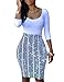 Ninimour Womens Slim Fit Hip Package Print Bodycon Dress