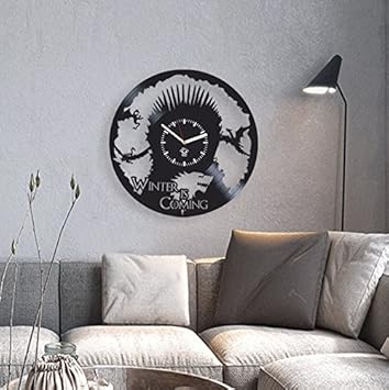 Amazon Co Jp Kovides ビニール壁掛け時計 ゲーム オブ スローンズ ターガリエン ビニールレコード時計 彼女への最高の贈り物 ホームアート装飾 ビニール壁時計 サイレント壁時計 Lサイズ ホーム キッチン