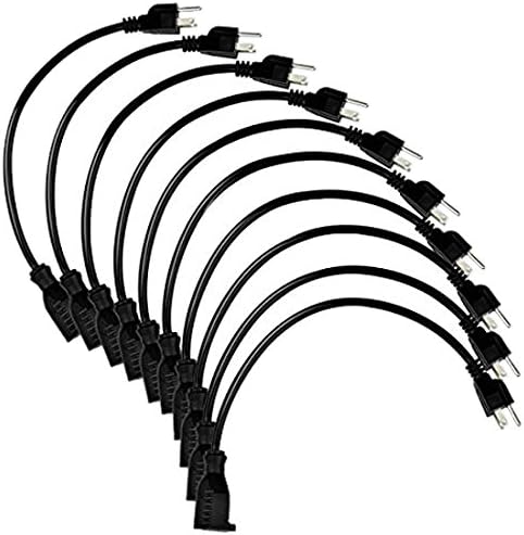 GYMAN Extension Cord Cable Power Outlet Saver 3 Prong 16AWG-13A with UL Listed -10 Pack