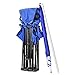 Flexzion Double Folding Chair with Removable Umbrella Table Cooler Bag Fold Up Steel Construction Dual Seat for Patio Beach Lawn Picnic Fishing Camping Garden and Carrying Bag