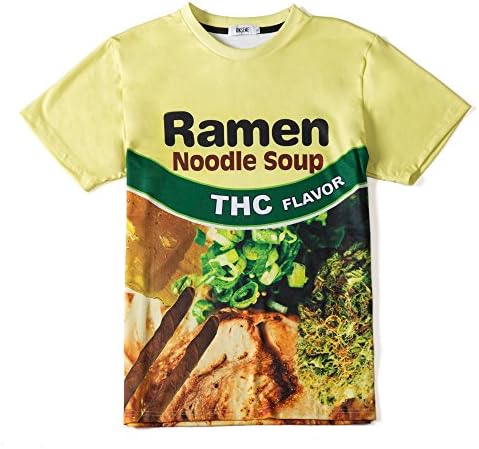ONSEME THC Ramen Tee Mens Summer Hipster 3D T-Shirt