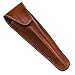 Parker Safety Razor's Genuine Saddle Leather Travel Case for Long Handled Cartridge and Safety Razors Including Fusion, Mach3, Trac 2, Atra and More