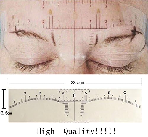 HuangHM 1PCS Hands Free Sticker Ruler for Microblading Practicing Training Beginner Class Eyebrow Ruler Disposable Adhesive Eyebrow Accurate Makeup Guide Measure Positioning Balance Shape Beauty Tool