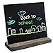 Xgood 6 Sets 5x6 inch Mini Tabletop Chalkboard Signs with Vintage Style Wooden Easel and Non-Woven Eraser Small Chalkboard Message Board for Food,Party,Wedding,Bar and Event Decoration