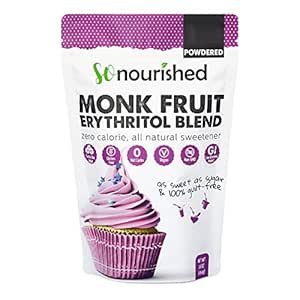 Powdered Monk Fruit Sweetener with Erythritol, 1:1 Sugar Substitute, Keto, 0 Calorie, 0 Net Carb, Non-GMO (Non-Organic, 1 Pound)