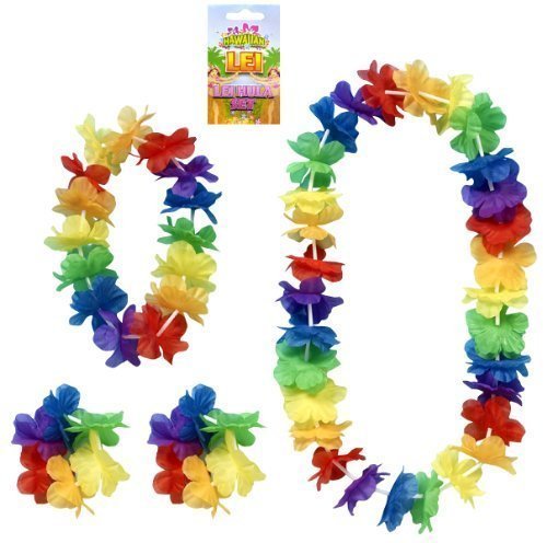 Hula lei hawaiian necklace set - 4 piece (Set of 1)