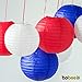 Bobee Red White and Blue Paper Lanterns, Party Decorations, 7 pack