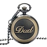 SwitchMe Retro Quartz Pocket Watch Japan Movement with Belt Clip Chain for Dad