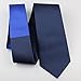 Coachella Ties Plain Two Color Contrast Knot Tie Microfiber Formal Necktie (R.blue/navy Blue)
