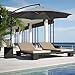 Best Choice Products 10ft Offset Hanging Aluminum Polyester Market Patio Umbrella w/ 8 Ribs and Easy Tilt Adjustment, Gray
