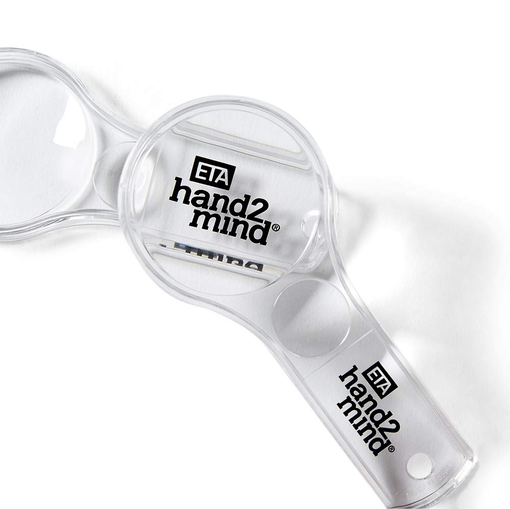 hand2mind Mini Plastic Handheld Magnifying Glasses, 3X and 6X, Without Lanyard (Pack of 10)