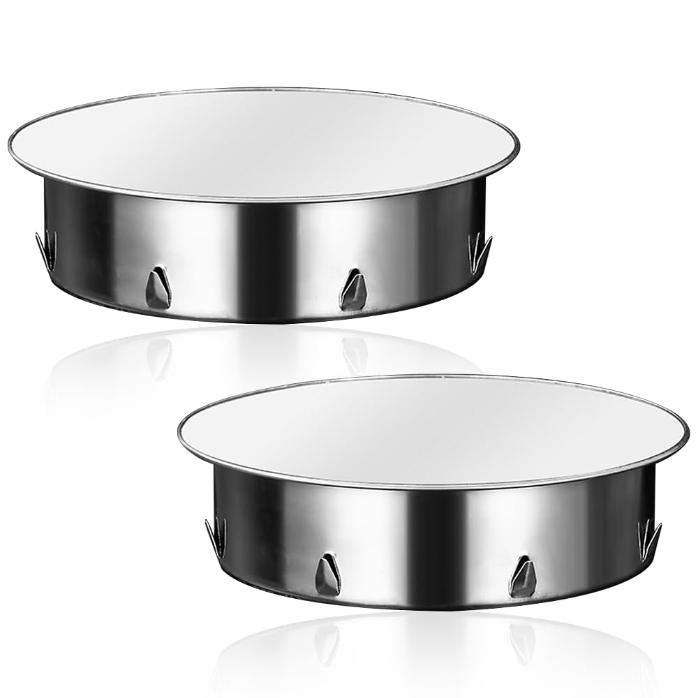 150 mm Chimney Hole Cover, Pack of 2 Stainless Steel Chimney Covers, Stove Pipe Cover, Pipe Cover Cap, Wall Lining Cover, Smoke Pipe, Blind Cap for All-Round Stove Pipes, Diameter 150 mm