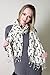Anika Dali Bella Doxie Dachshund Dog Scarf with Tassels, Animal Lover Shawl (Black Dog, White Base)