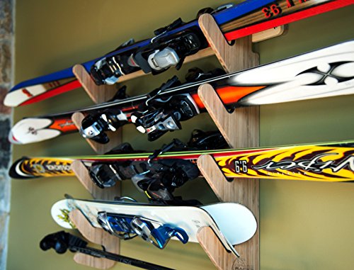 Grassracks Bamboo Ski Storage Rack for 3 or 4 Pairs of Skis Hallsteiner Quad - Thumbnail 2