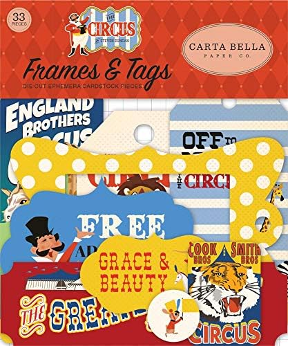 Carta Bella Paper Company Circus Enamel dots, Red, Orange, Cream, Yellow, Black