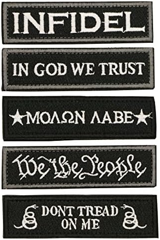 Bundle 5 Pieces Tactical Military Morale Patch Set - Black