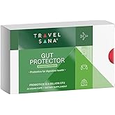 TRAVELSANA Travel Probiotics for Digestive Health, Immune Support &amp; Occasional Traveler&rsquo;s Diarrhea | Probiotics for Gut Health | Travel Essentials Supplement | Gut Protector | 30 Vegan Caps