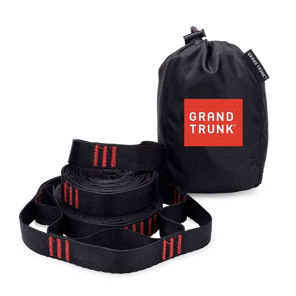 Grand Trunk Hammock Suspension System Trunk Straps, Black, One Size