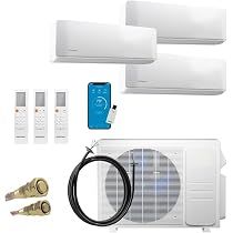 Amazon.com: 48k BTU 20.5 SEER Multi-Zone MrCool DIY 3 Zone Ductless Heat  Pump Split System 4th Generation - 12k+18k+18k : Home u0026 Kitchen