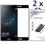 [2-Pack] Nacodex for Huawei P9 Plus [Tempered Glass] Screen Protector [0.3mm Ultra Thin 9H Hardness 2.5D Round Edge] with Lifetime Replacement Warranty
