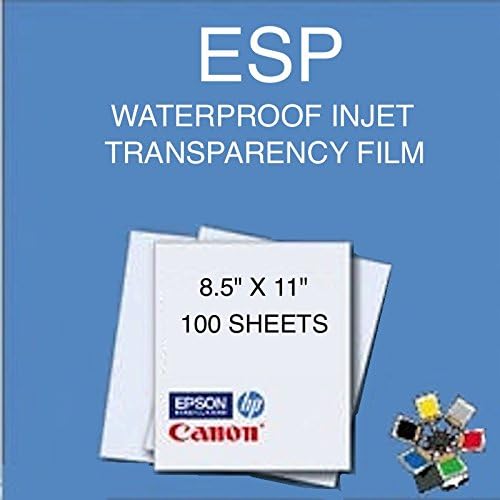 WATERPROOF INKJET SCREEN PRINTING FILM TRANSPARENCY 8.5" X 11" 100 SHEETS 4 MIL