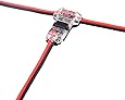 Wire Connectors - Low Voltage T Tap Wire Connectors, 3 Way Wire Connector, T Type 2 Pin Solderless No Wire Stripping Required for LED Strip, Automotive Connection Fits 24-20 AWG 12 Pack