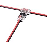 Wire Connectors - Low Voltage T Tap Wire Connectors, 3 Way Wire Connector, T Type 2 Pin Solderless No Wire Stripping Required