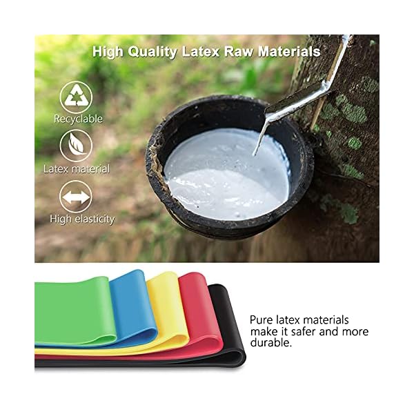 Gritin Resistance Bands, [Set of 5] Skin-Friendly Resistance Fitness Exercise Loop Bands with 5 Different Resistance…