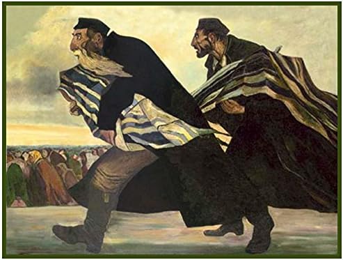 Orenco Originals Rabbis Fleeing Protecting The Torah The Pogrom Russian Artist Issachar BER Ryback's Counted Cross Stitch Pattern