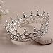 S SNUOY Queen Crowns for Women Silver Crown Crystal Tiaras for Women Full Round Headpiece for Birthday Wedding Party Head Accessoies