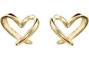 DTJA Minimalist Gold Heart Sterling Silver Earrings for Women Girls Charm Hollow Love Hearted Stud Tiny Small Cartilage Tragus Post Pin Hypoallergenic Pierced Ear Jewelry Birthday Valentine's Day Gifts