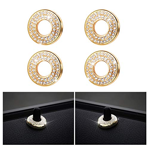 1797 Compatible Door Lock Pins Caps for BMW Accessories Parts Covers Decal Bling Interior Decorations 3 Series F30 G20 320i 325i 325ix 328d 328i 330i 335i xDrive AWD Women Men Crystal Gold Pack of 4