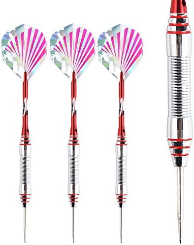 Ammut Steel Tip Darts 23 gram with shafts and flights for Bristle Dartboard