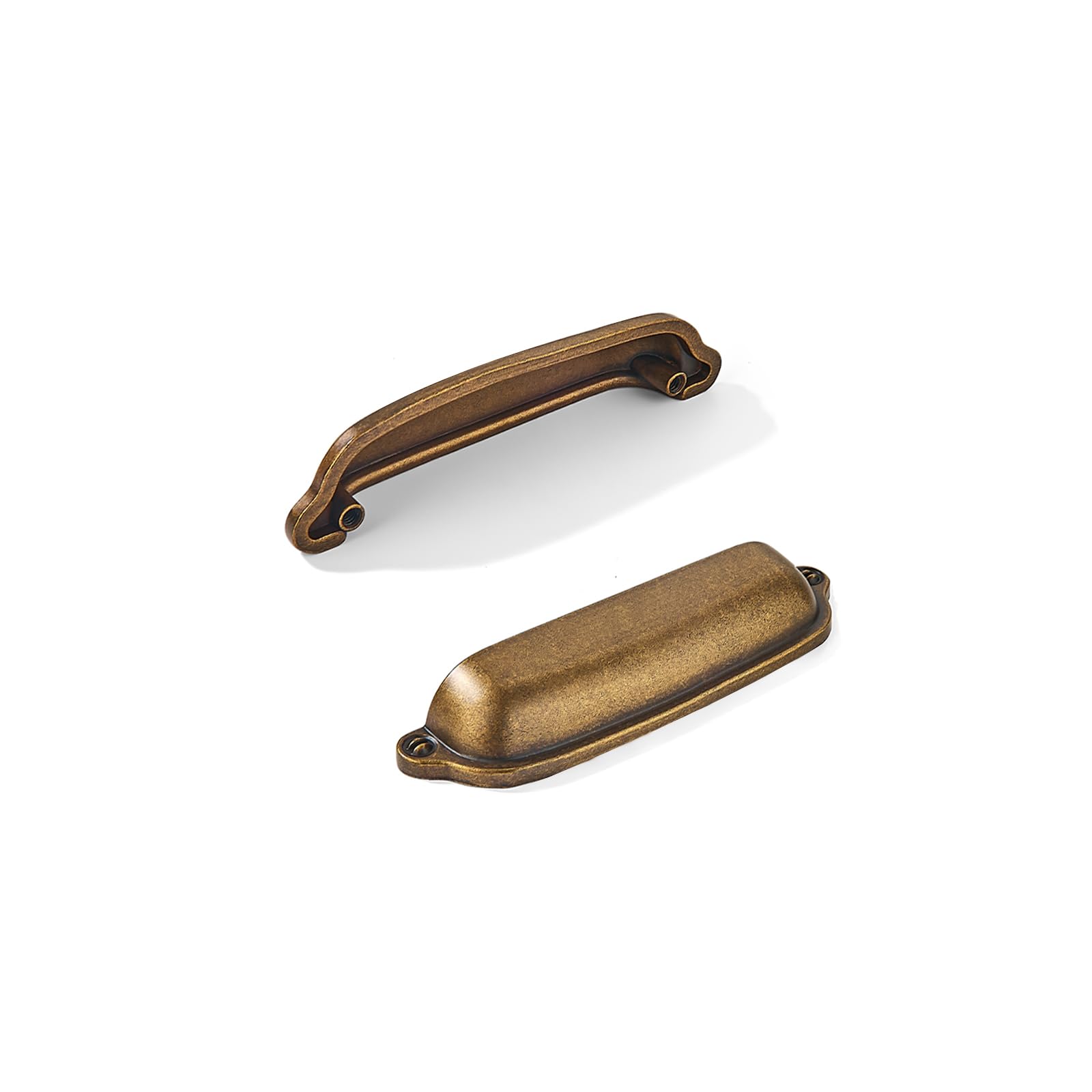 Photo 1 of khtumeware 10 Pack Antique Brass Cup Pulls 2-1/2 Inch Center to Center - Cabinet & Drawer Handles for Kitchen Hardware