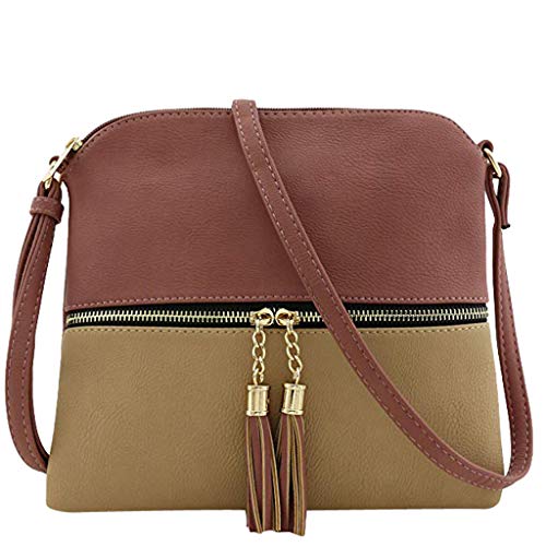 Hotsell〔☀ㄥ☀〕Women Vintage PU Leather Shoulder Bags Shell Bag Handbag Contrast Tassel Crossbody Bag