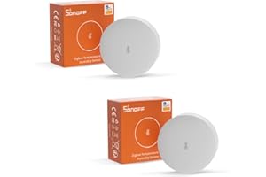 SONOFF SNZB-02P Zigbee Temperature Humidity Sensor, Indoor Thermometer Hygrometer with Alert, Works with Alexa & Google Home for Remote Monitoring and Home Automation, ZigBee 3.0 Hub Required (2)