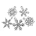 Housweety 50 Mixed Silver Tone Christmas Snowflake Charm Pendants