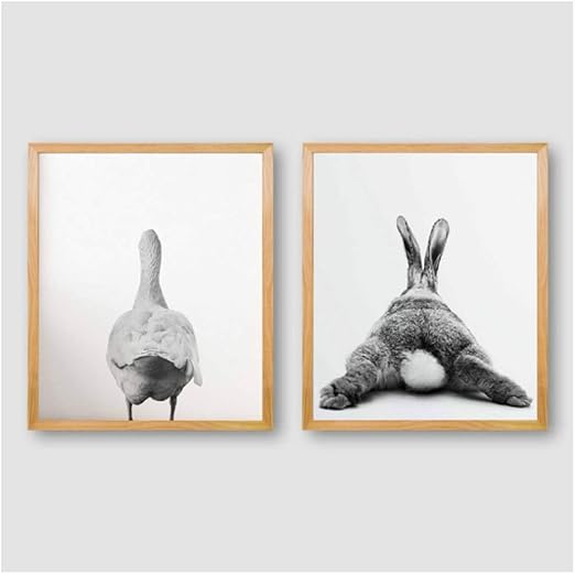 Amazon Com Xiangpeifbh Rabbit Tail Prints Farmhouse Nursery Wall Art Decor Animal Goose Bunny Butt Canvas Painting Funny Bathroom Decor Wall Pictures 60x80cm No Frame Posters Prints