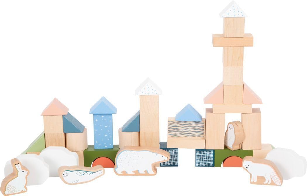 Small Foot Wooden Building Blocks Arctic, made of FSC® 100%-certified wood, 50 blocks, for ages 12+ months, 12443