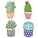 GALLOPJOY Creative Cute Cactus Lotus Flower Grass Aloe Vera Potted Badge Corsage Collar Brooch Pins,Pack of 4