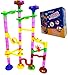 Marble Run Coaster 55 Big Elements Kit. 40 Building Blocks+15 Plastic Marbles.110 Tracks Length Genius Fun Set Learning Railway Construction. Classic DIY Toy for Family