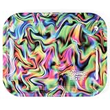 Beamer Designer Series Large Metal Rolling Tray -Trippy - 13.5 inch x 11 inch