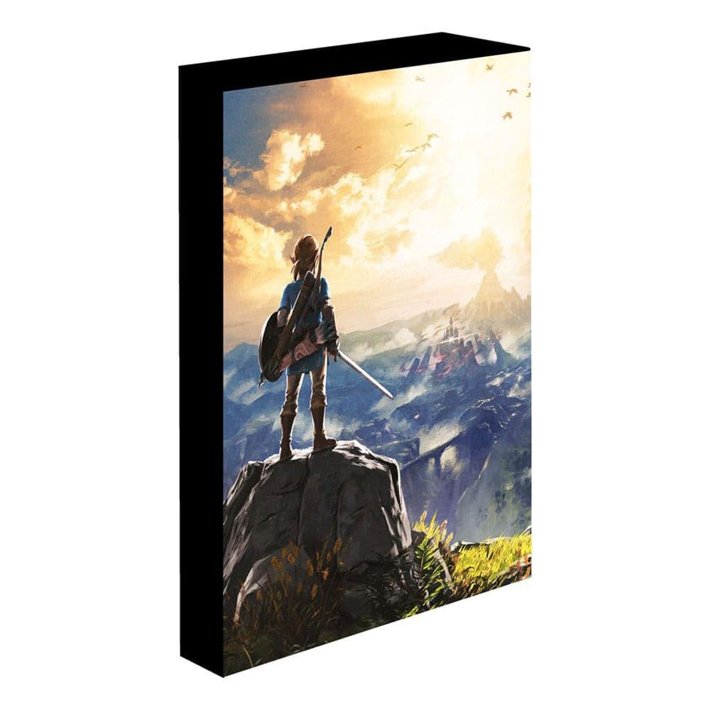 Pyramid International The Legend of Zelda Light Up Canvas (Into the Wilds Design) Large Canvas 30cm x 40cm - Official Merchandise, Black