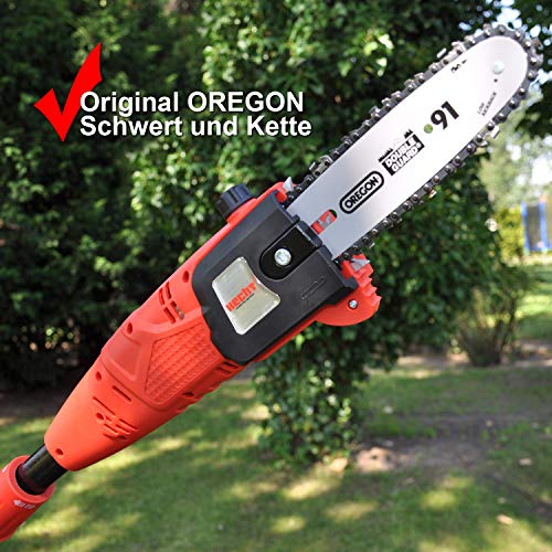 HECHT Elektro-Hochentaster 975 W Ast-Kettensäge Profi-Astsäge (750 Watt, Schwertlänge: 24 cm, Arbeitshöhe: bis 4,5 m) – Bild 3
