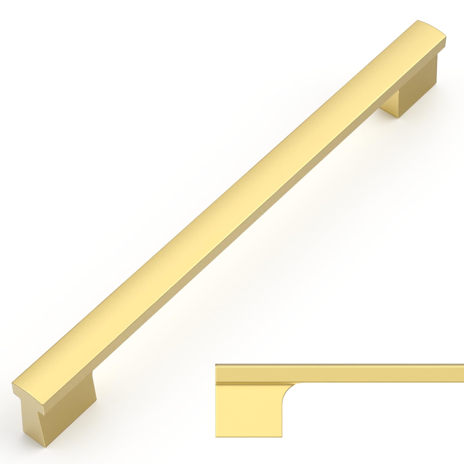 Photo 1 of Amerdeco 10 Pack Brushed Gold Cabinet Pulls 7.5 Inch(192MM) Hole Centers Kitchen Cabinet Handles Hardware Kitchen Handles for Cabinets Cupboard Handles Drawer Pulls